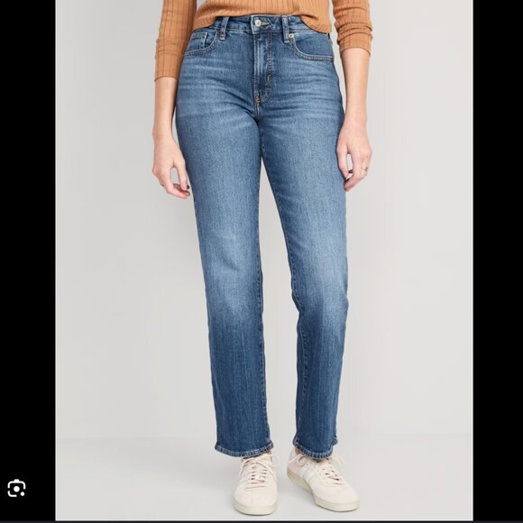 Old Navy O.G. Straight High Rise Jean Medium Wash 14 - Picture 1 of 11
